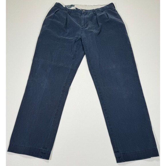 Polo Ralph Lauren Other - Polo Ralph Lauren Ethan Pant Mens 34x30 Navy Blue Pleated Chino Cotton Tag 34x32